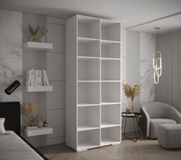 Arte Elegant White Inova Ii Hinged Door Wardrobe W1000mm H2370mm D470mm - Versatile Storage With Round Gold Handles - thumbnail 5