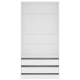 Berkfield Wardrobe White 100X50X200 Cm Engineered Wood - thumbnail 3