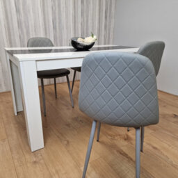Kosy Koala Modern White And Black Dining Table Set With 4 Grey Chairs Dining Room Furniture - thumbnail 6