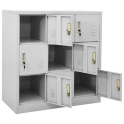 Vidaxl Locker Cabinets 5 Pcs Light Grey 90X45X92.5 Cm Steel - thumbnail 6