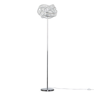 Valuelights Hudson Polished Chrome Clear Acrylic Jewel Intertwined Ring Design Floor Lamp - image 1