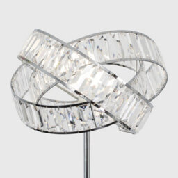 Valuelights Hudson Polished Chrome Clear Acrylic Jewel Intertwined Ring Design Floor Lamp - thumbnail 3