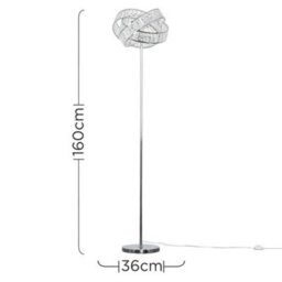 Valuelights Hudson Polished Chrome Clear Acrylic Jewel Intertwined Ring Design Floor Lamp - thumbnail 7