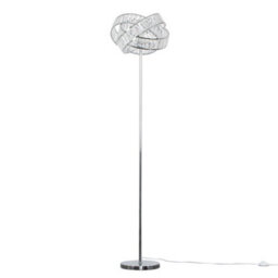 Valuelights Hudson Polished Chrome Clear Acrylic Jewel Intertwined Ring Design Floor Lamp