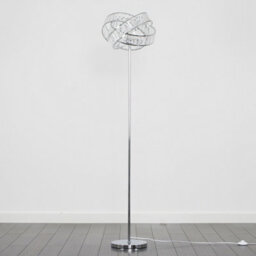 Valuelights Hudson Polished Chrome Clear Acrylic Jewel Intertwined Ring Design Floor Lamp - thumbnail 4