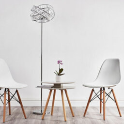 Valuelights Hudson Polished Chrome Clear Acrylic Jewel Intertwined Ring Design Floor Lamp - thumbnail 5