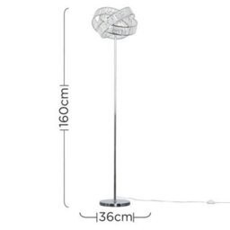 Valuelights Hudson Polished Chrome Clear Acrylic Jewel Intertwined Ring Design Floor Lamp - thumbnail 8