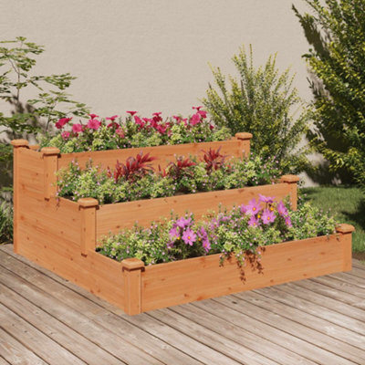 Berkfield Garden Raised Bed Brown 120X120X56 Cm Solid Wood Fir - image 1