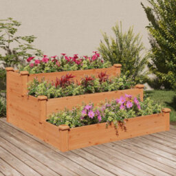 Berkfield Garden Raised Bed Brown 120X120X56 Cm Solid Wood Fir - thumbnail 1