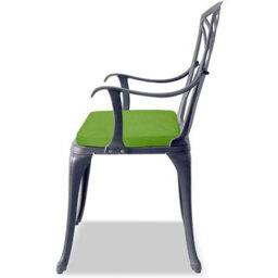 Homeology Oshowa Garden And Patio Table And 4 Large Chairs Bistro Set - Grey With Green Cushions - thumbnail 2