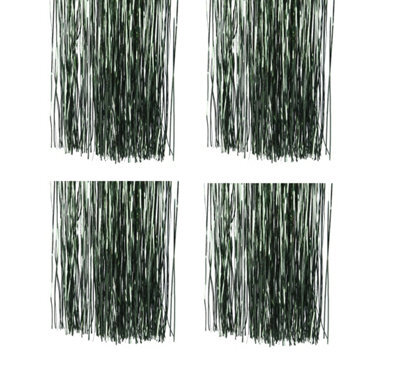 Decoris 4 X Pine Green Lametta Foil Tinsel Garland Strand Christmas Tree Decor 50X40Cm - image 1