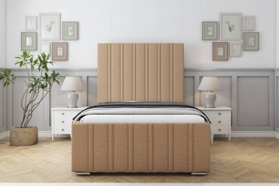 "Sloomy Radcliffe Latte Dumfries Bed Frame With 50"" Upholstered Headboard 6' Super King" - image 1