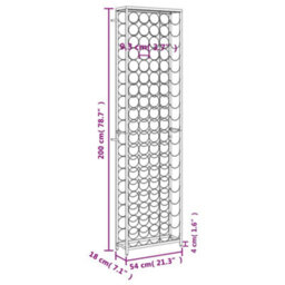 Vidaxl Wine Rack For 95 Bottles Black 54X18X200 Cm Wrought Iron - thumbnail 3