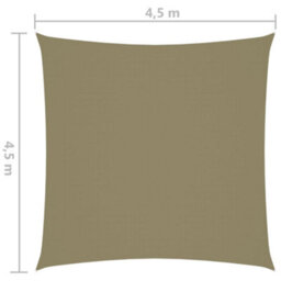 Berkfield Sunshade Sail Oxford Fabric Square 4.5X4.5 M Beige - thumbnail 6