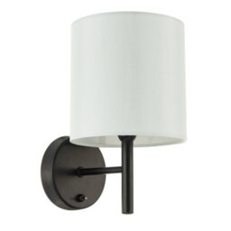 Happy Homewares Contemporary Bedside Wall Lamp In Matte Black With Toggle Switch And Shade - thumbnail 2