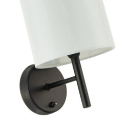 Happy Homewares Contemporary Bedside Wall Lamp In Matte Black With Toggle Switch And Shade - thumbnail 3
