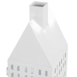 Beliani Aura Lantern White Iron 40Cm - Minimalistic House-Style Candle Holder For Mantels And Shelves - thumbnail 5