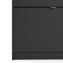 Furniture To Go Shoes Shoe Cabinet  W. 2 Tilting Doors And 2 Layers Matt Black - thumbnail 8