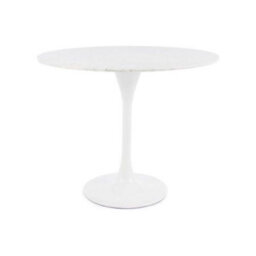 Fusion Living Tulip Set - Marble Medium Circular Table And Two Chairs With Luxurious Cushion Turquoise - thumbnail 1