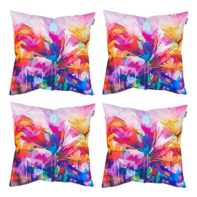 icon Indoor And Outdoor Waterproof Filled Cushion Set Of 4 Pink - image 1