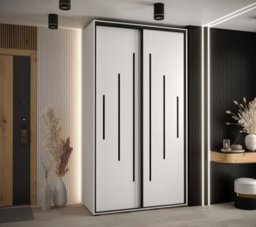 Arte Cannes Xii Sliding Door Wardrobe W140Cm - Bright White Storage For Contemporary Living - thumbnail 2