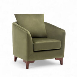 Velvet Sage Green Angela Accent Tub Chair With Ottoman - thumbnail 4