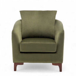 Velvet Sage Green Angela Accent Tub Chair With Ottoman - thumbnail 2