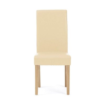 Furniture 48 Ola Cream Faux Leather Dining Chairs (Pair)