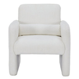 Living And Home Modern White Accent Chair With Lumbar Pillow - thumbnail 2