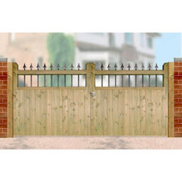 Burbage Iron Craft Hampto Wooden Driveway Garden Gates 3600mm Wide X 1200mm High Had34 - thumbnail 1