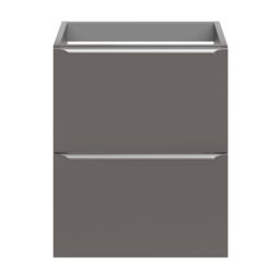 GoodHome Imandra Slimline Gloss Warm Grey Wall-Mounted Bathroom Cabinet (H) 600mm (W) 500mm - thumbnail 2