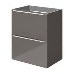 GoodHome Imandra Slimline Gloss Warm Grey Wall-Mounted Bathroom Cabinet (H) 600mm (W) 500mm