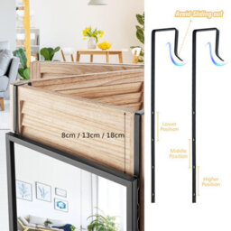 Costway 2 In1 Full Length Mirror Over The Door Dressing Mirror Wall Mounted Makeup - thumbnail 6