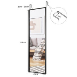 Costway 2 In1 Full Length Mirror Over The Door Dressing Mirror Wall Mounted Makeup - thumbnail 2