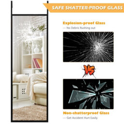 Costway 2 In1 Full Length Mirror Over The Door Dressing Mirror Wall Mounted Makeup - thumbnail 4