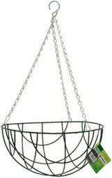 Set Of 2 Hanging Basket Flower Plant Metal Planter Flowerpot Decoration Garden 12 Inch - thumbnail 1