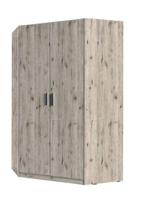 Arte Designer Oak Wellington Corner Wardrobe 117Cm - Contemporary Statement Storage For Modern British Homes - image 1