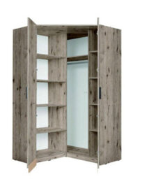 Arte Designer Oak Wellington Corner Wardrobe 117Cm - Contemporary Statement Storage For Modern British Homes - thumbnail 2
