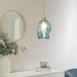 Valuelights India Green Confetti Glass Easy Fit Ceiling Light Shade And Bulb (D)16.3Cm