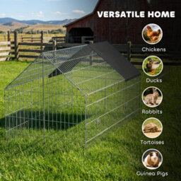 Pawhut Rabbit Run, Pet Playpen W/ Protective Cover, 180 X 75 X 75 Cm, Black - thumbnail 8