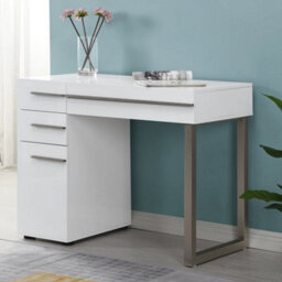 Furniture in Fashion Carter High Gloss Dressing Table With Mirror In White - thumbnail 2