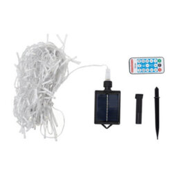 Living And Home 400 Colourful Led Solar Powered Icicle Light String With Remote Control, Multi Functional Timer Outdoor String Light ,10M - thumbnail 7