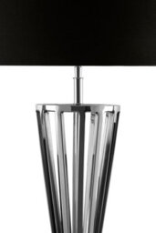 Orsina Twisted Base Table Lamp, High Gloss Nickel Stainless Steel, Black Fabric Shade Accent Lighting - thumbnail 2