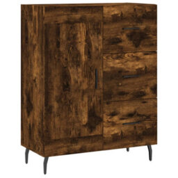 Berkfield Highboard Smoked Oak 69.5X34X180 Cm Engineered Wood - thumbnail 7