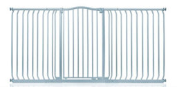 Safetots Extra Tall Curved Top Safety Gate, 188Cm - 197Cm, Matt Grey, Extra Tall 100Cm In Height, Pressure Fit Stair Gate - thumbnail 1
