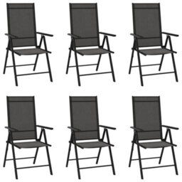 Berkfield Folding Garden Chairs 6 Pcs Textilene Black