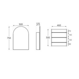 Homestylestore 500 X 750mm Wall Mounted Arched Mirrored Door Bathroom Cabinet - thumbnail 2