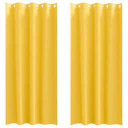 Berkfield Modern Curtains 2 Pcs Mustard Yellow 245 X 140 Cm Polyester
