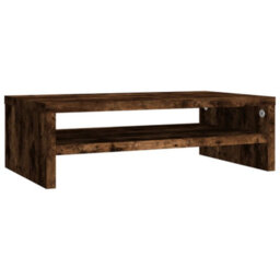 Berkfield Monitor Stand Smoked Oak 42X24X13 Cm Engineered Wood - thumbnail 2