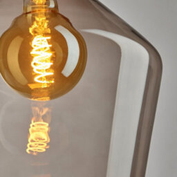 Industville Knurled Glass Schoolhouse Pendant - 5.5 Inch, Mocha Glass Schoolhouse - 5.5 Inch, Black Pendant - thumbnail 2